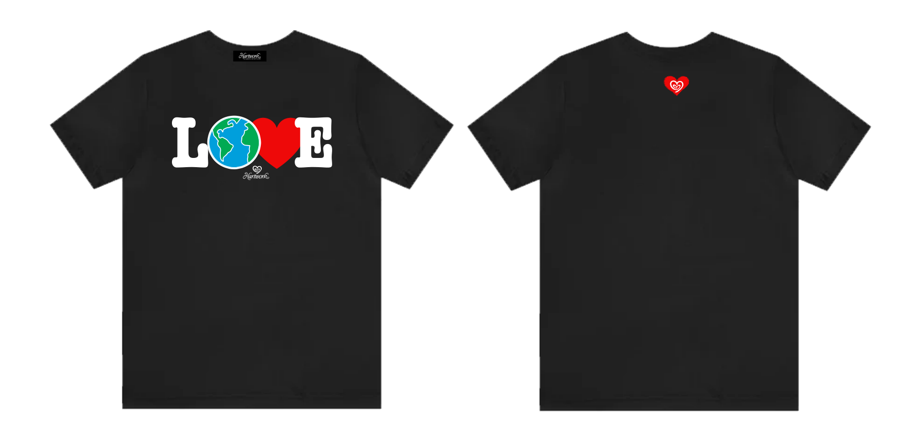 Hartwork LOVE Earth tee front and back