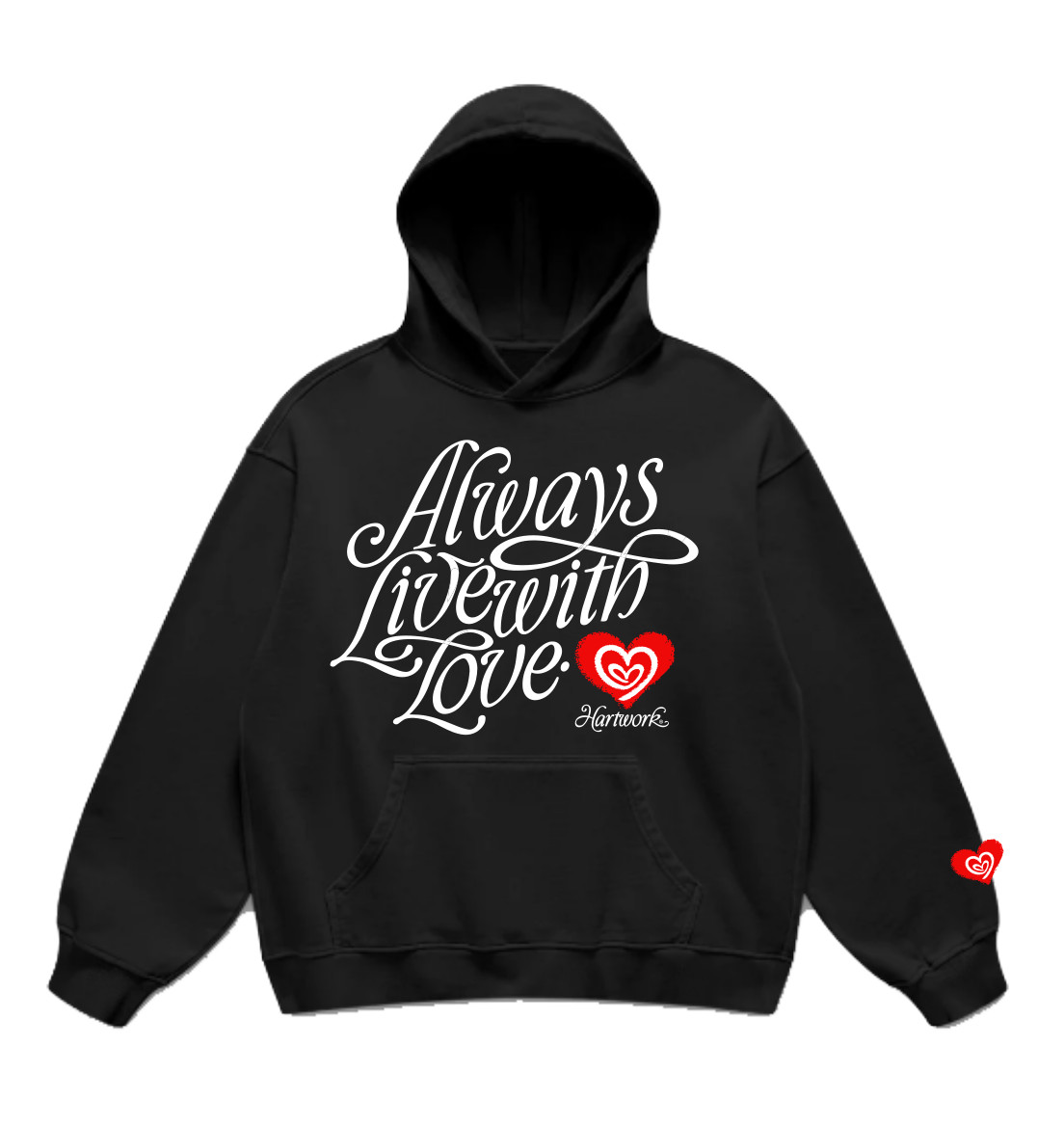 Hartwork black hoodie front